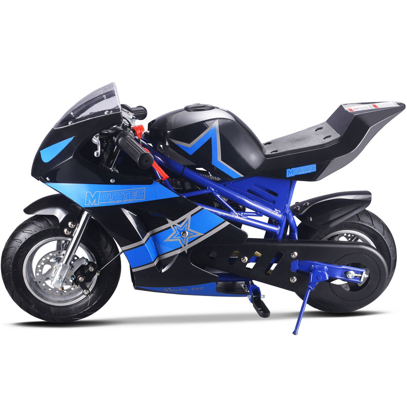 MotoTec Gas Pocket Bike GT 49cc 2-Stroke Blue