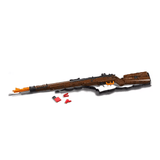 White background image for 1025-piece MOULD KING Mauser 98K children's toy gun, military building block set for kids and collectors.