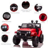 12V Jeep 1 Seater Battery Powered Kids Ride On Car Off Road Truck Toy w/ Parent Remote