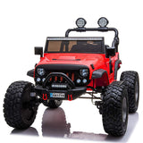 Lifted Monster Jeep 24V 2 Seater Classic Ride on Car with Remote Control, Leather Seat and EVA Tires