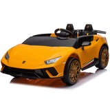 Licensed Lamborghini Huracan S311 24V 4x4 Two Seater Ride on Car Leather Seat Rubber Wheel