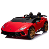 Licensed Lamborghini Huracan S311 24V 4x4 Two Seater Ride on Car Leather Seat Rubber Wheel