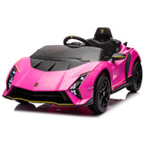 Lamborghini Autentica S319 Kids 12V Electric Ride on Car Pink
