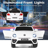 Licensed Volkswagen Beetle 12V Kids Ride-On Car, White