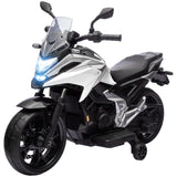 Qaba 12V Kids Ride-On Motorbike Toy with Training Wheels