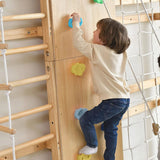 Avenlur | Walnut | Swedish Ladder Jungle Gym - 79" Height - Wall Mounted