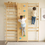 Avenlur | Walnut | Swedish Ladder Jungle Gym - 95" Height - Wall Mounted