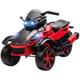 Qaba 12V Kids Ride-On ATV Toy with LED Headlights Red
