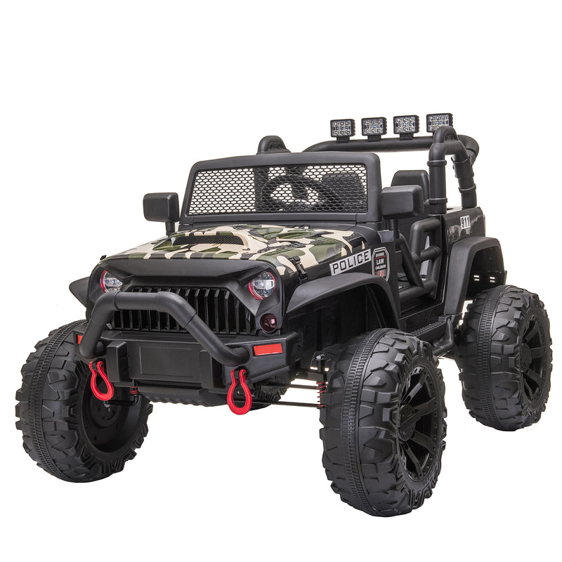 Aosom 12V Battery-powered Kids Electric Ride On Police Car SUV