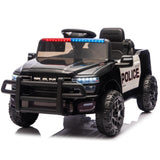 Police Dodge RAM 3500 ZB-2577 Kids 12V Electric Ride on Car Black