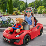 Ferrari 488 Pista Spider 12V with Leather Seat and Remote Control, Licensed