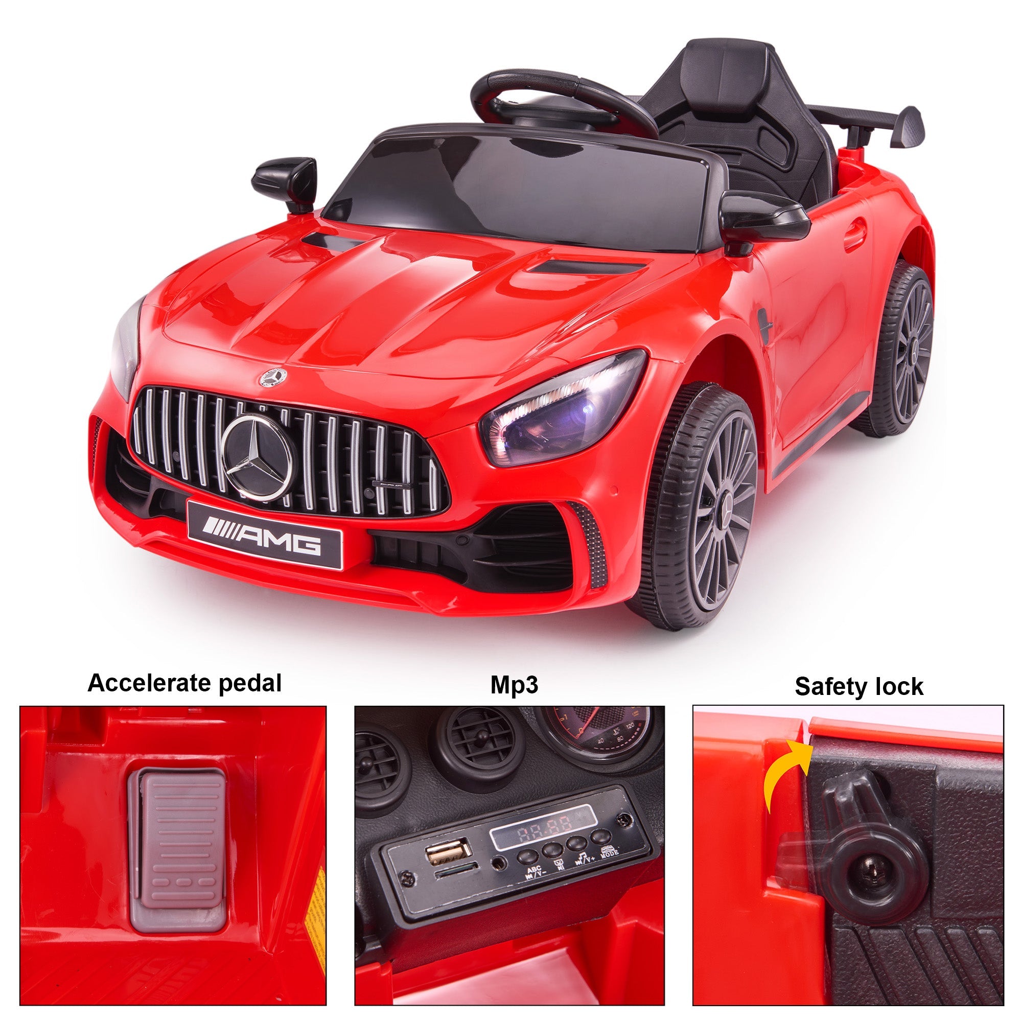 Mercedes Benz AMG GTR 12V 1 Seater Ride On With Parental Control