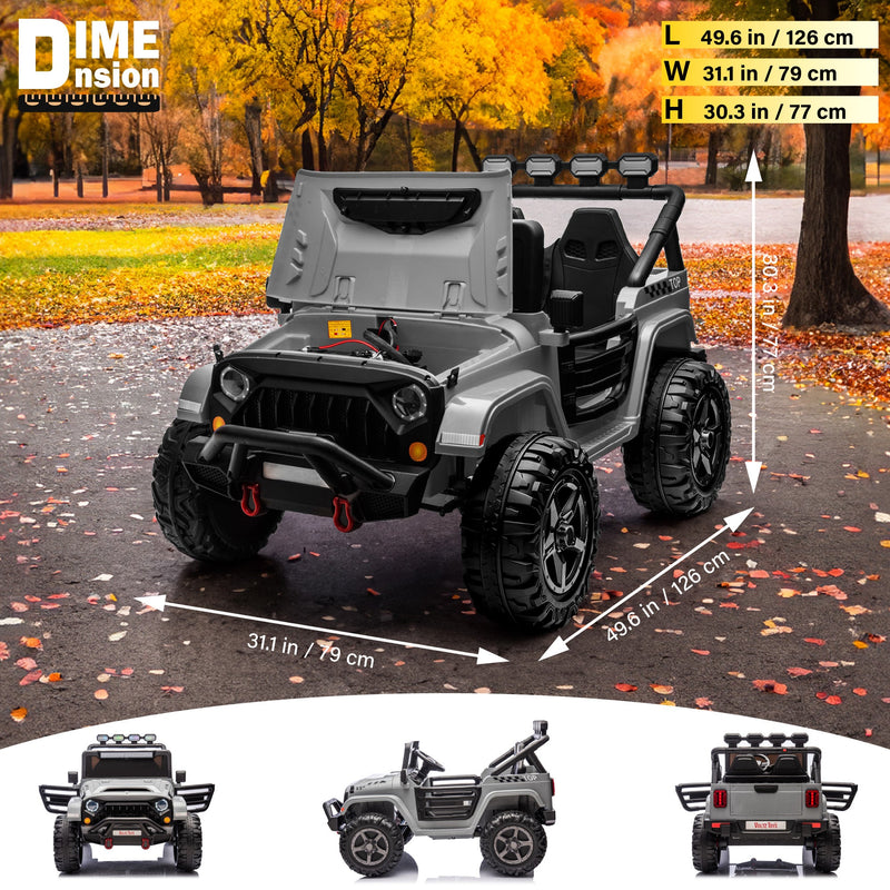 HAVOC 2 Seater Jeep 24V Kids Ride On Car Toy with Open Doors, Realistic Lights and Remote Control