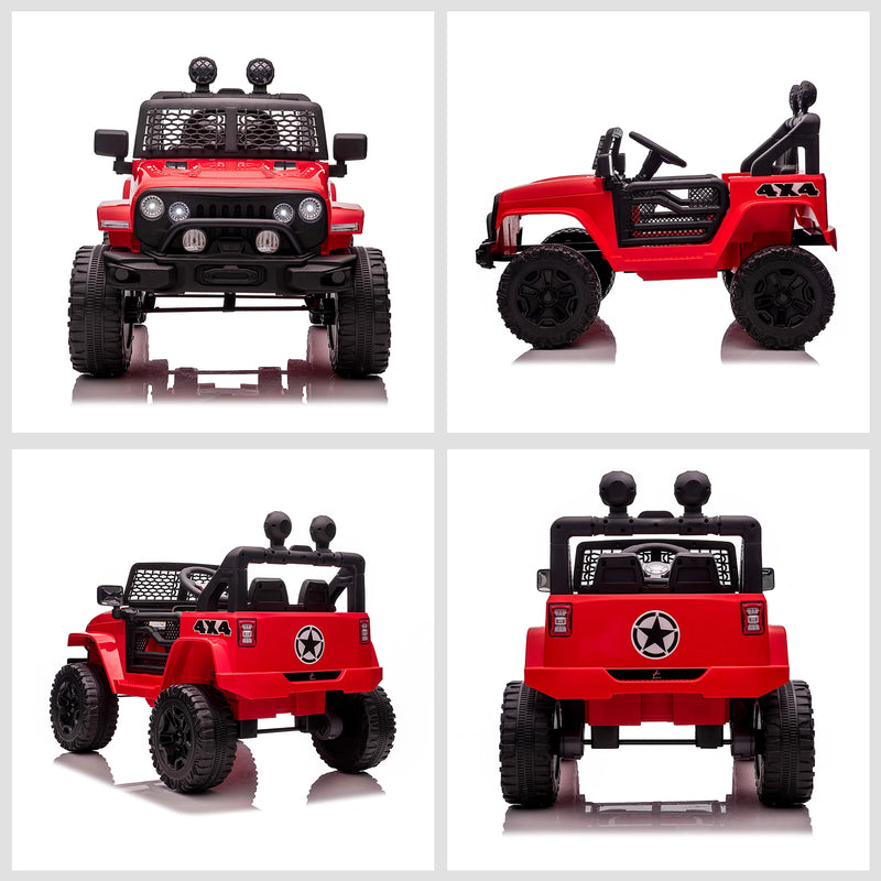 12V Jeep 1 Seater Battery Powered Kids Ride On Car Off Road Truck Toy w/ Parent Remote