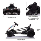 GO KART KIDS RIDE ON CAR 24V - BLANCO - EN STOCK