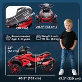 Qaba 12V Kids Ride-On ATV Toy with LED Headlights Red