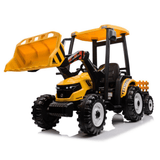 Kids 6-Wheel Electric Tractor with Trailer Yellow