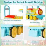 Costway 6V Kids Ride-On Train Toy with 16 Track Pieces