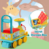 Costway 6V Kids Ride-On Train Toy with 16 Track Pieces