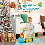 Costway 6V Kids Ride-On Train Toy with 16 Track Pieces