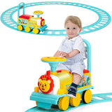 Costway 6V Kids Ride-On Train Toy with 16 Track Pieces