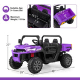 12V 2-Seater Kids Ride On Dump Truck with Dump Bed and Shovel