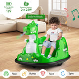 Costway 12V Dinosaur Kids Ride-On Bumper Car with Remote Control