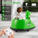 Costway 12V Dinosaur Kids Ride-On Bumper Car with Remote Control