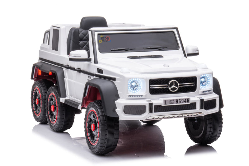 Mercedes Benz AMG G63 6X6 1-Seater 12V Ride-on Car w/ 6 Rubber Wheels, Leather Seat, USB, MP3, SD, Storage, Parent RC