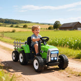 Aosom 12V Kids Ride-On Tractor Toy with Remote Control Green