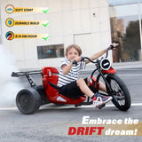 Drift 2.0 Trike High-Speed Outdoor Drifter Kids Ride-on Car with Hand Accelerator, Air Tire and LED Lights