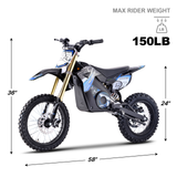 MotoTec 1800w Pro 48V/13Ah Lithium Electric Dirt Bike