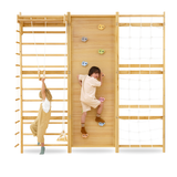 Avenlur | Walnut Modular | Swedish Ladder Jungle Gym - 95" Height - Wall Mounted