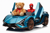 Lamborghini SIAN 24V 2 Seater Ride on Car for Kids with 4WD, Parental Remote Control, EVA Wheels, Leather Seat