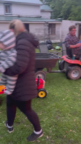 TY327774US 12V Kids Ride-On Tractor Ground Loader with Trailer