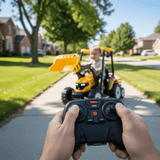 Kids 6-Wheel Electric Tractor with Trailer Yellow
