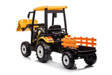 Kids 6-Wheel Electric Tractor with Trailer Yellow