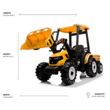 Kids 6-Wheel Electric Tractor with Trailer Yellow
