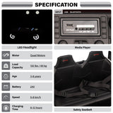 Red 24V kids ride-on jeep with spring suspension and storage