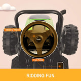 HL338 Kids Electric Ride On Tractor with Detachable Wagon Pink