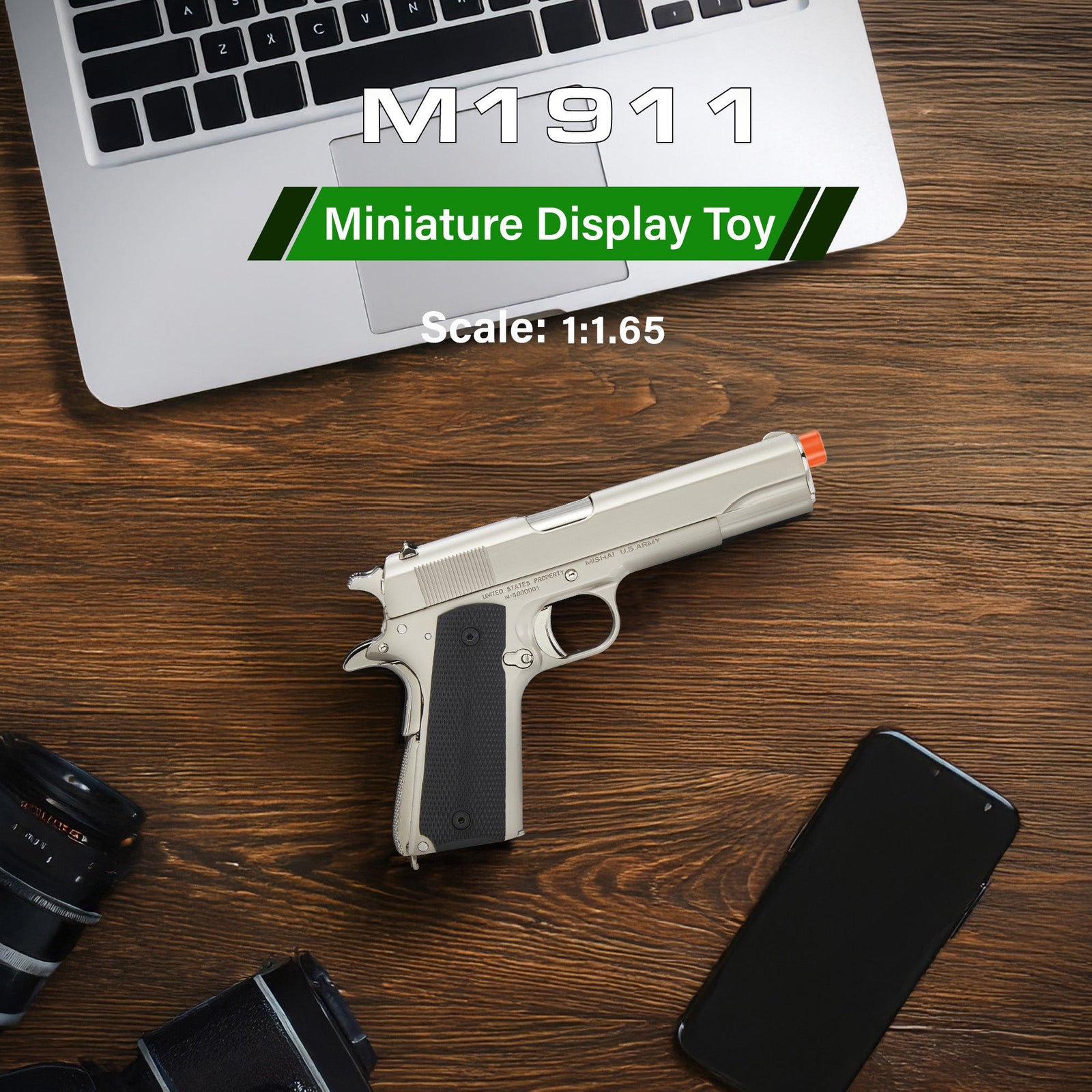 M1911 1:1.67 Scale- Silver - Wolfhound Tactical Miniature Pistol