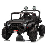 Stylish ride-on jeep car for kids with chrome details and working lights