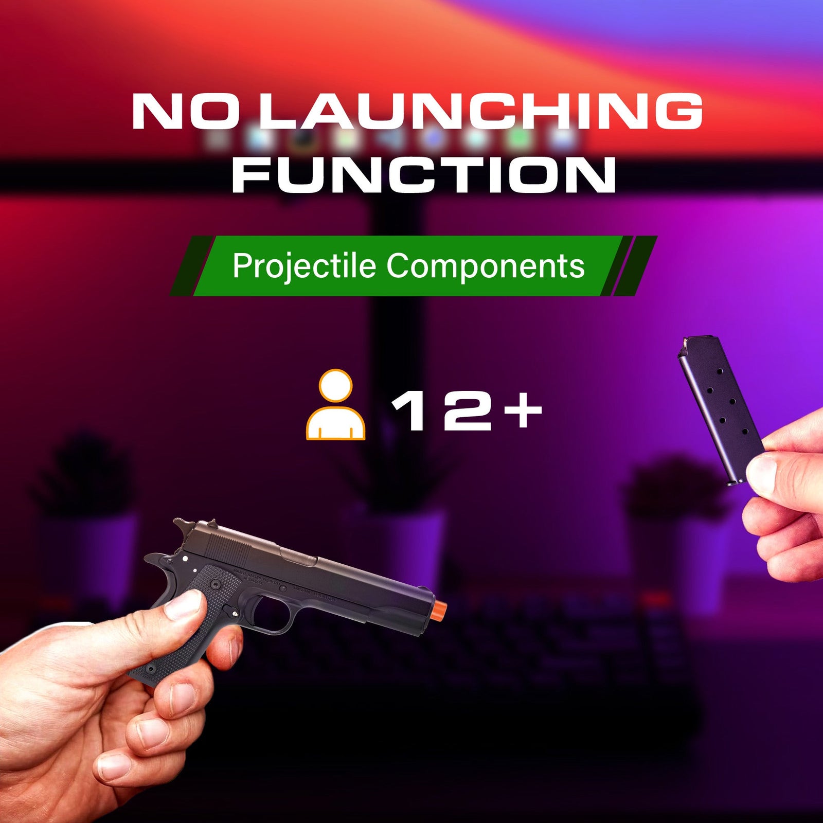 みに M1911 1:1.67 Scale- Black - Wolfhound Tactical Miniature Pistol