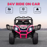 Qaba 24V Kids Ride-On Car Toy with Remote Control Pink