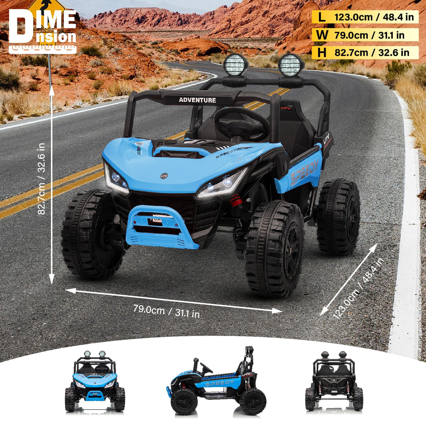 24V Kids ATV Ride-On – 2-Seater Electric Car with Remote