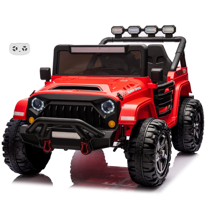 HVAOC 2 Seater Angry Bird Jeep 12V Kids Ride On Car Toy with Open Doors, Realistic Lights and Remote Control