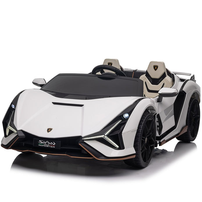 Lamborghini SIAN 24V 2 Seater Ride on Car for Kids with 4WD, Parental Remote Control, EVA Wheels, Leather Seat