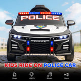 Qaba 12V Kids Ride-On Police Car Toy with Remote Control