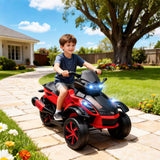 Qaba 12V Kids Ride-On ATV Toy with LED Headlights Red