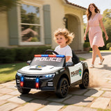 Qaba 12V Kids Ride-On Police Car Toy with Remote Control